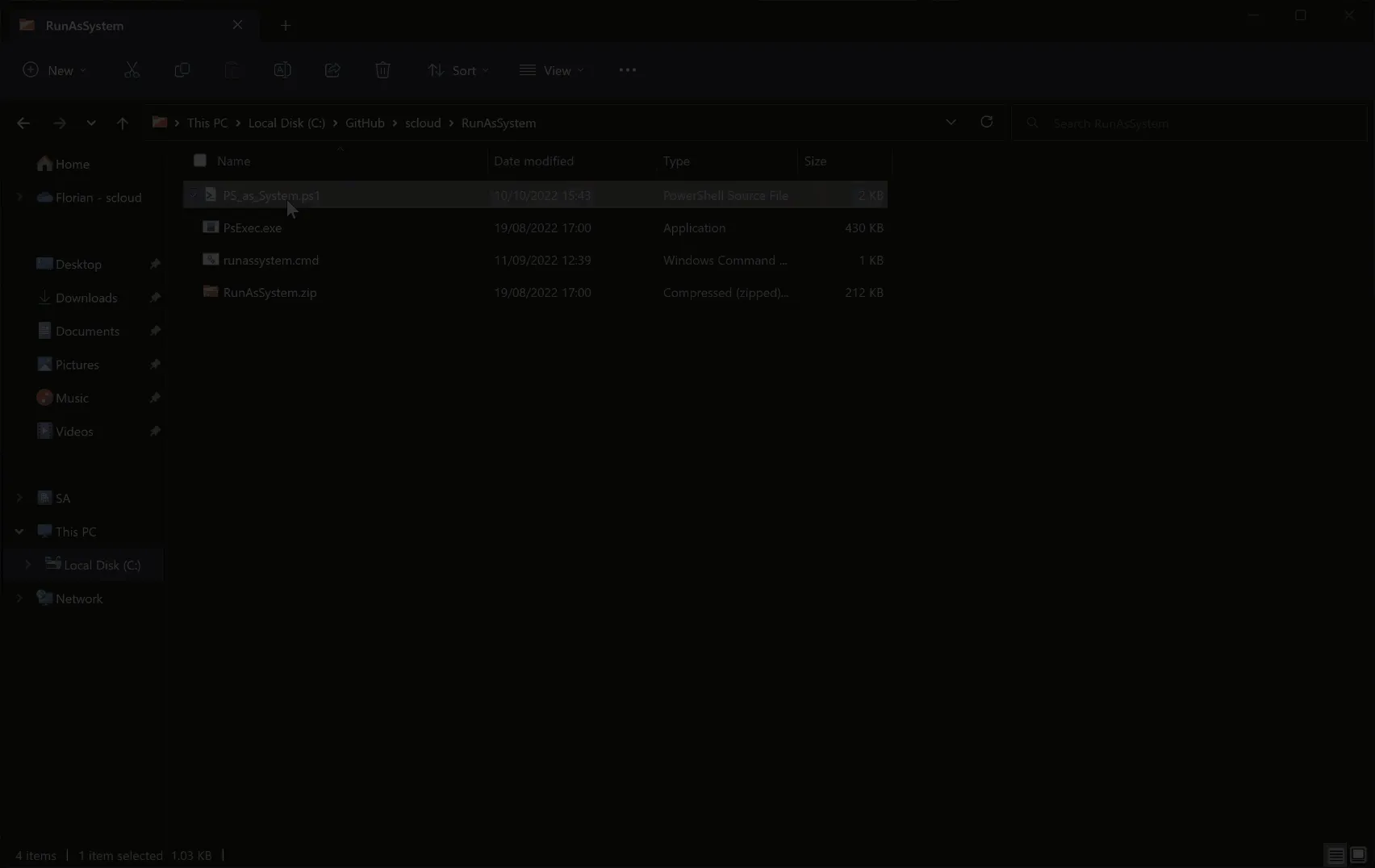 PowerShell session as System user via PsExec