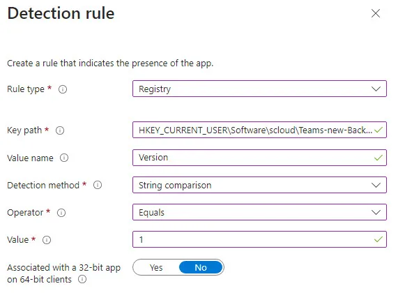 Teams virtual background detection rule