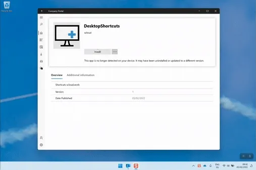 demo win32 intune desktop shortcut