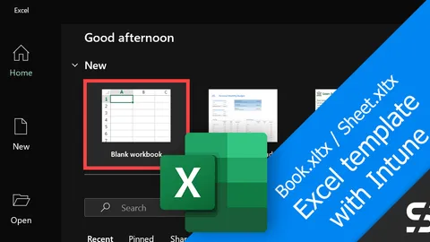 Excel Default Template with Intune