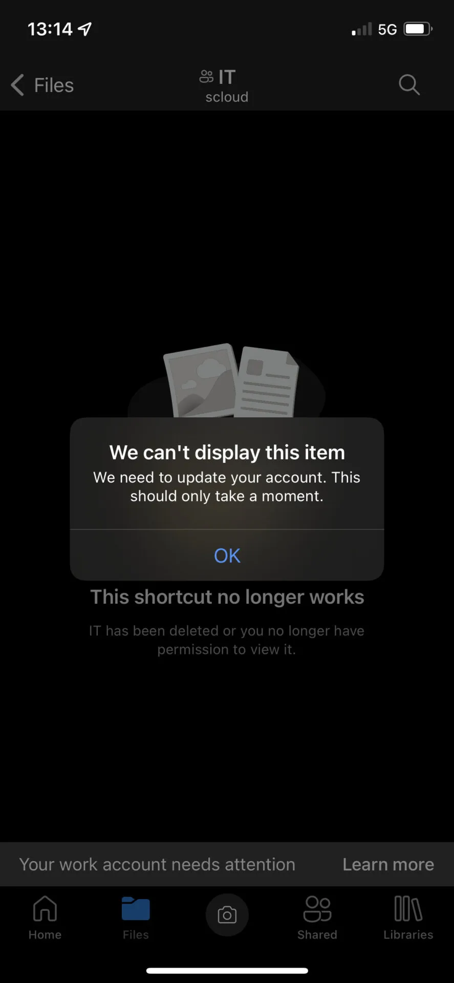 OneDrive iOS SharePoint Link Error