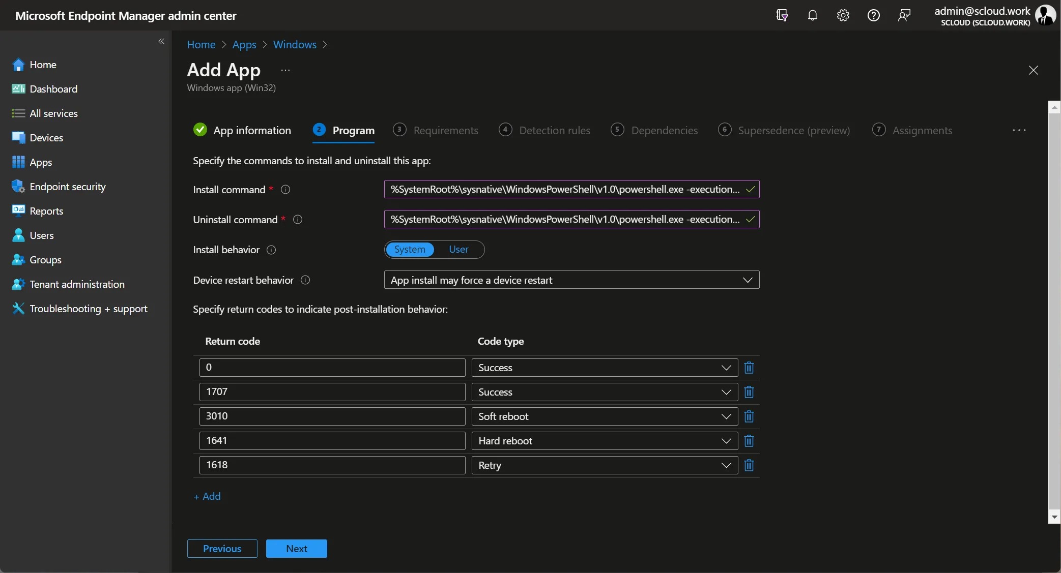 win32 app program settings