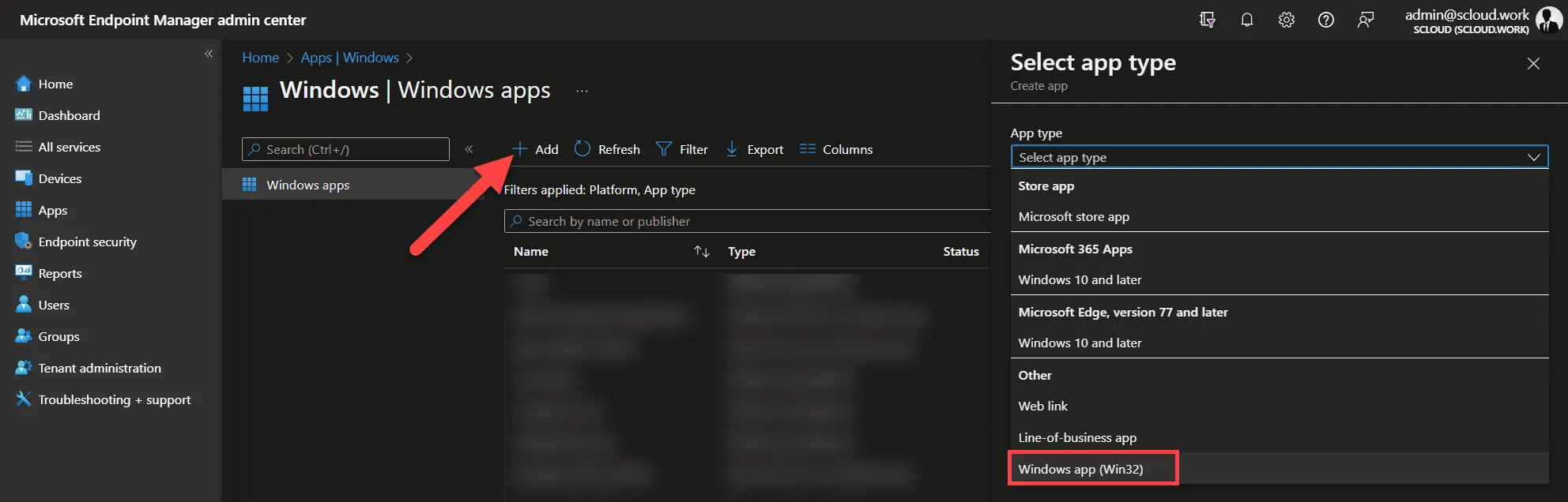 windows app / win32 create