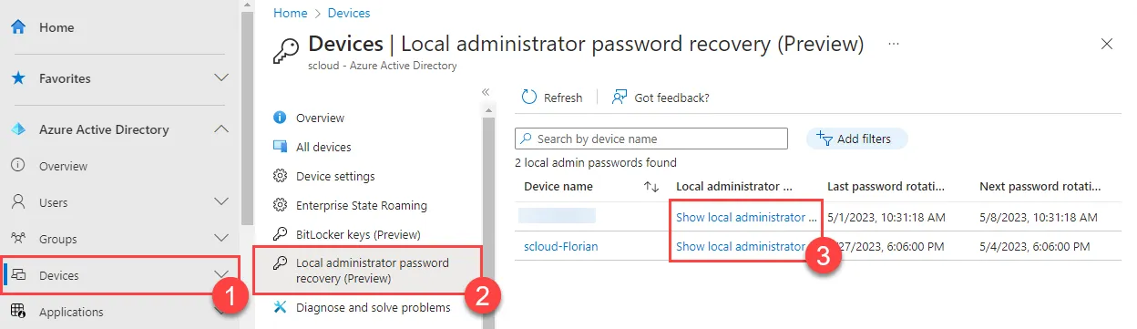 Entra, retrieve LAPS password