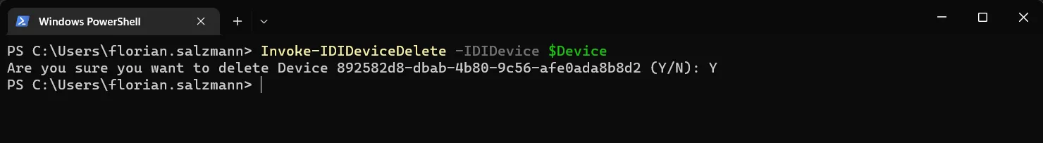 Invoke-IDIDeviceDelete