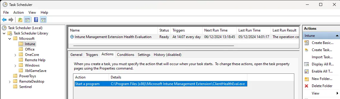 Intune Management Extension, Scheduled Task 