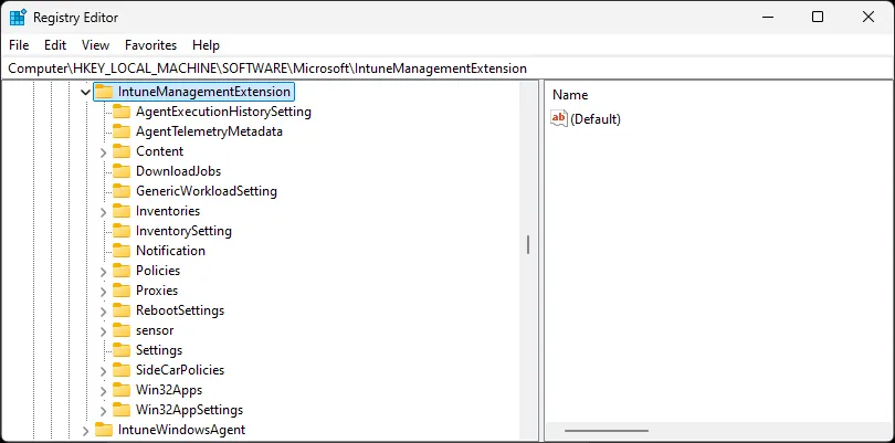 IME Registry Tree