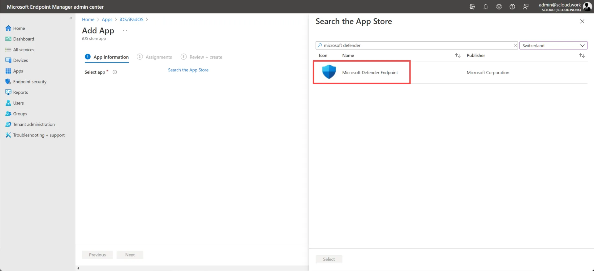 iOS store app Microsoft defender