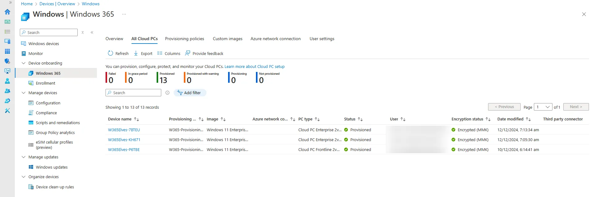 Windows 365 Cloud PC overview in Intune