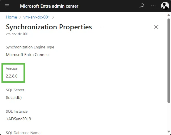 Microsoft Entra Connect Version