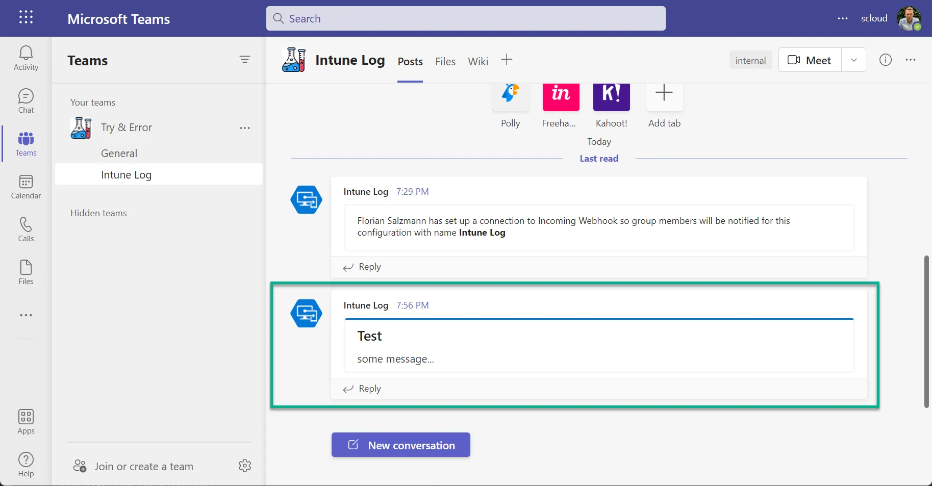 Incoming Webhook Teams 
