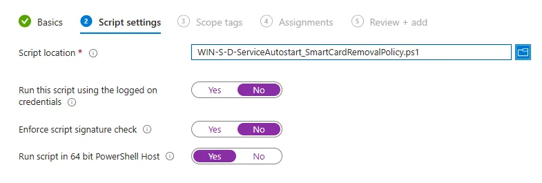 Add Platform Script / PowerShell to Intune