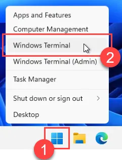Windows Terminal öffnen