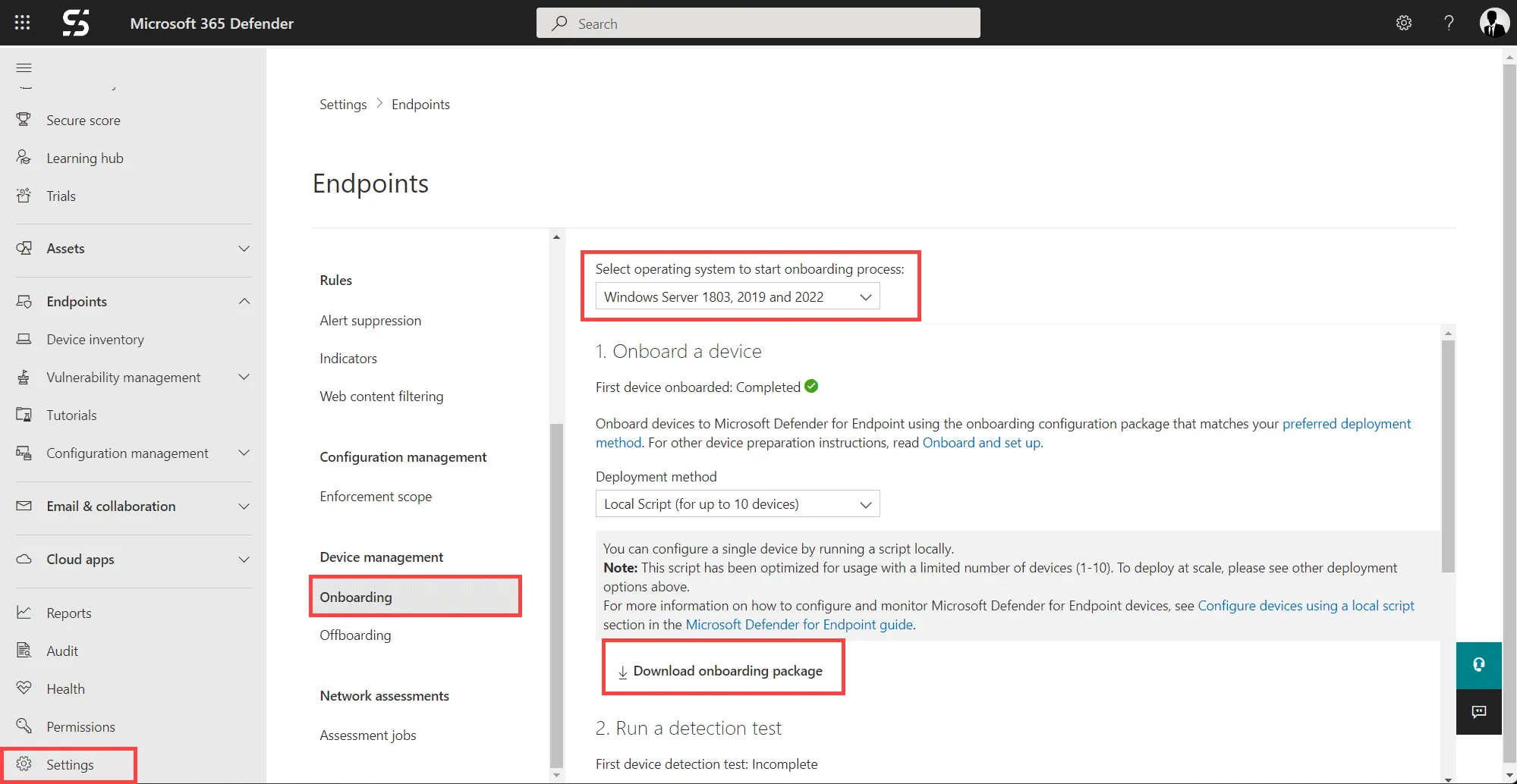 Defender for Business for Server, Onboarding
