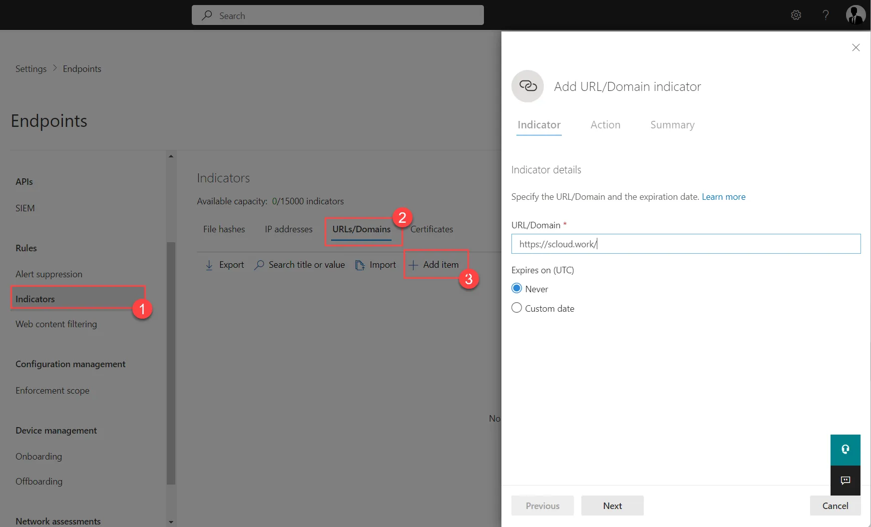 Defender Webfilter, exceptions