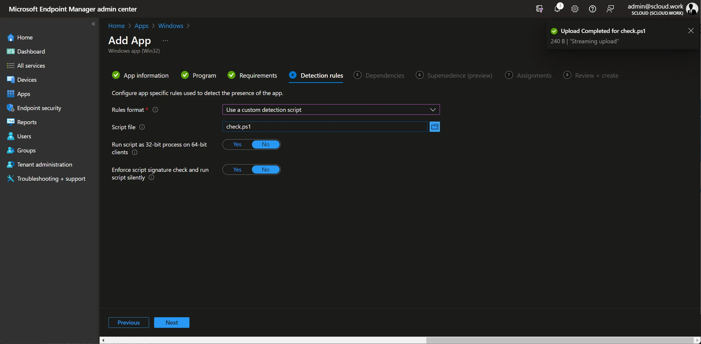 win32 app, PowerPoint template, Detection rule