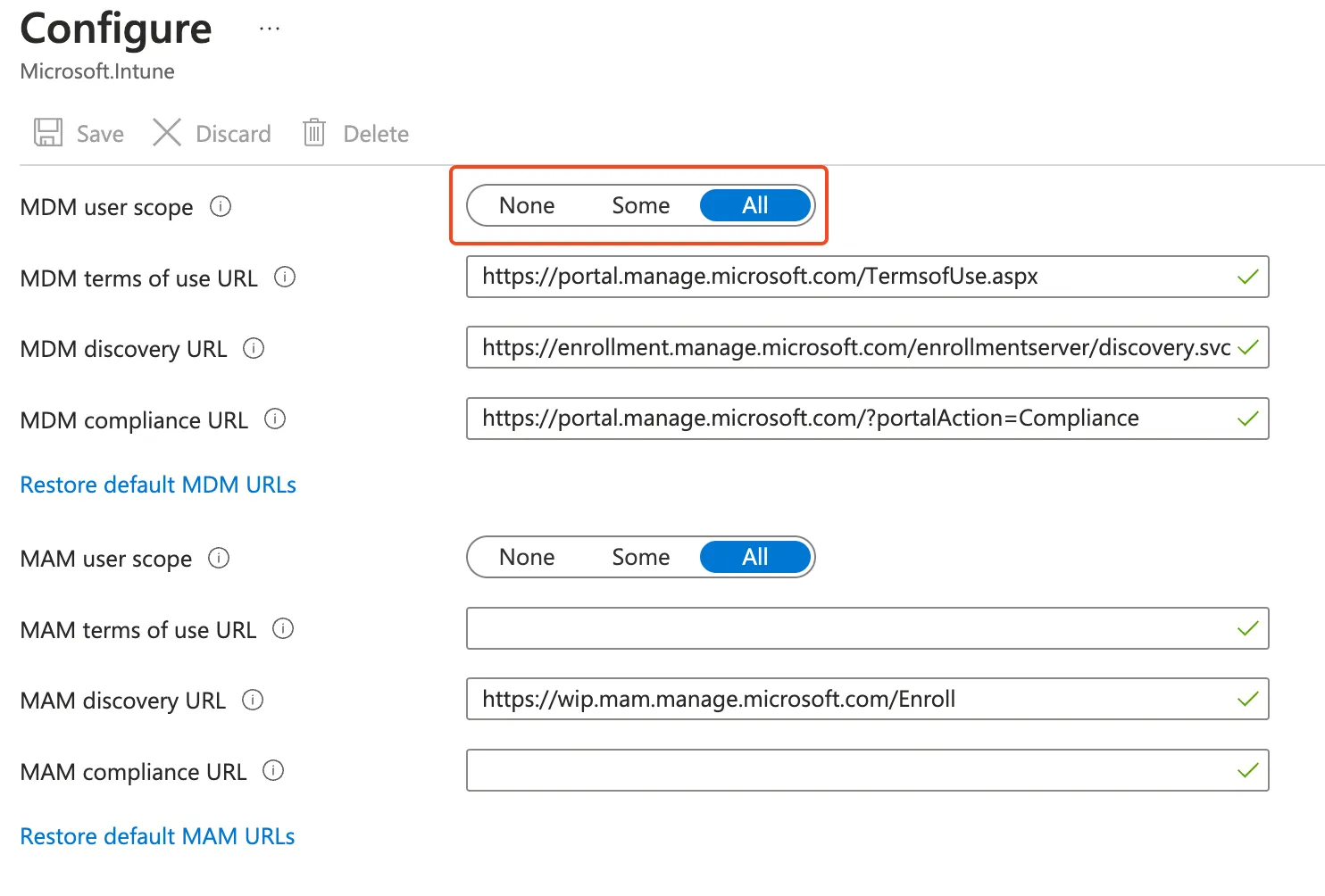 Intune MDM user scope
