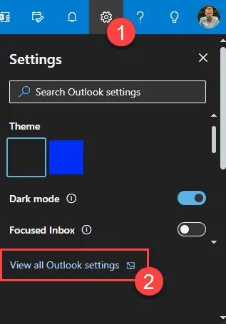 Alle Outlook-Einstellungen öffnen