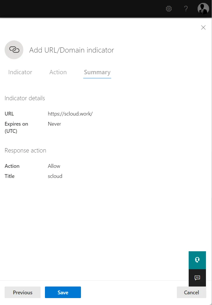 Defender Webfilter exception, URL/Domain