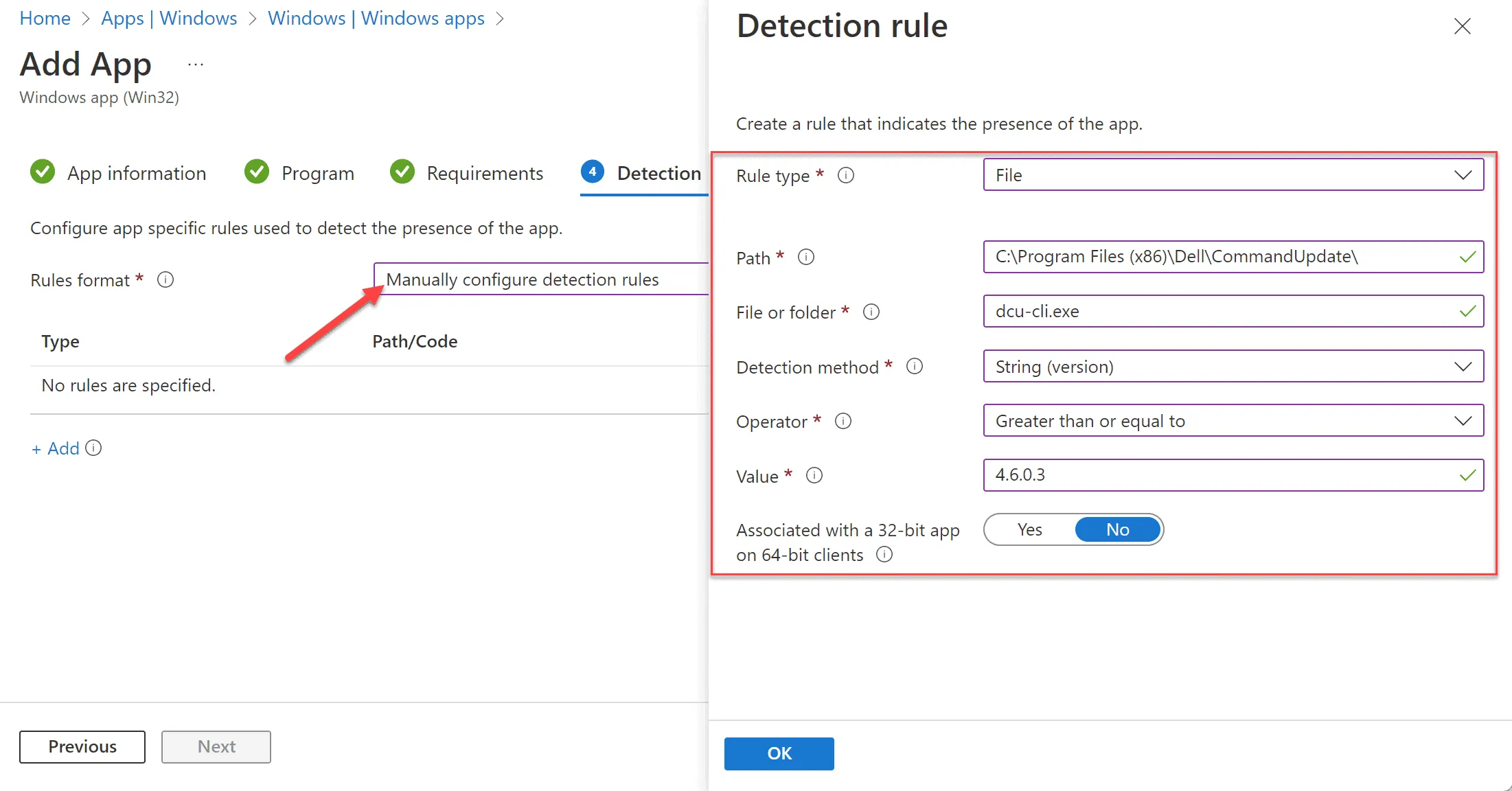 Dell Command Update detection rule
