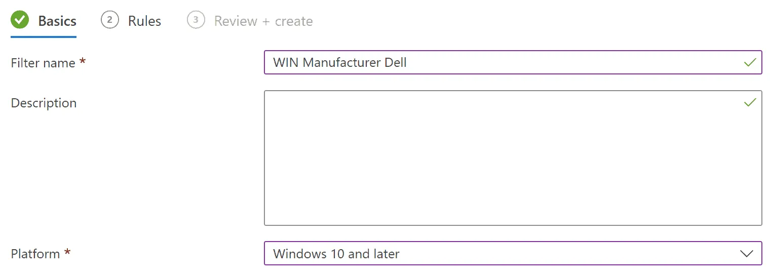 Filter name: WIN Manufacturer Dell
