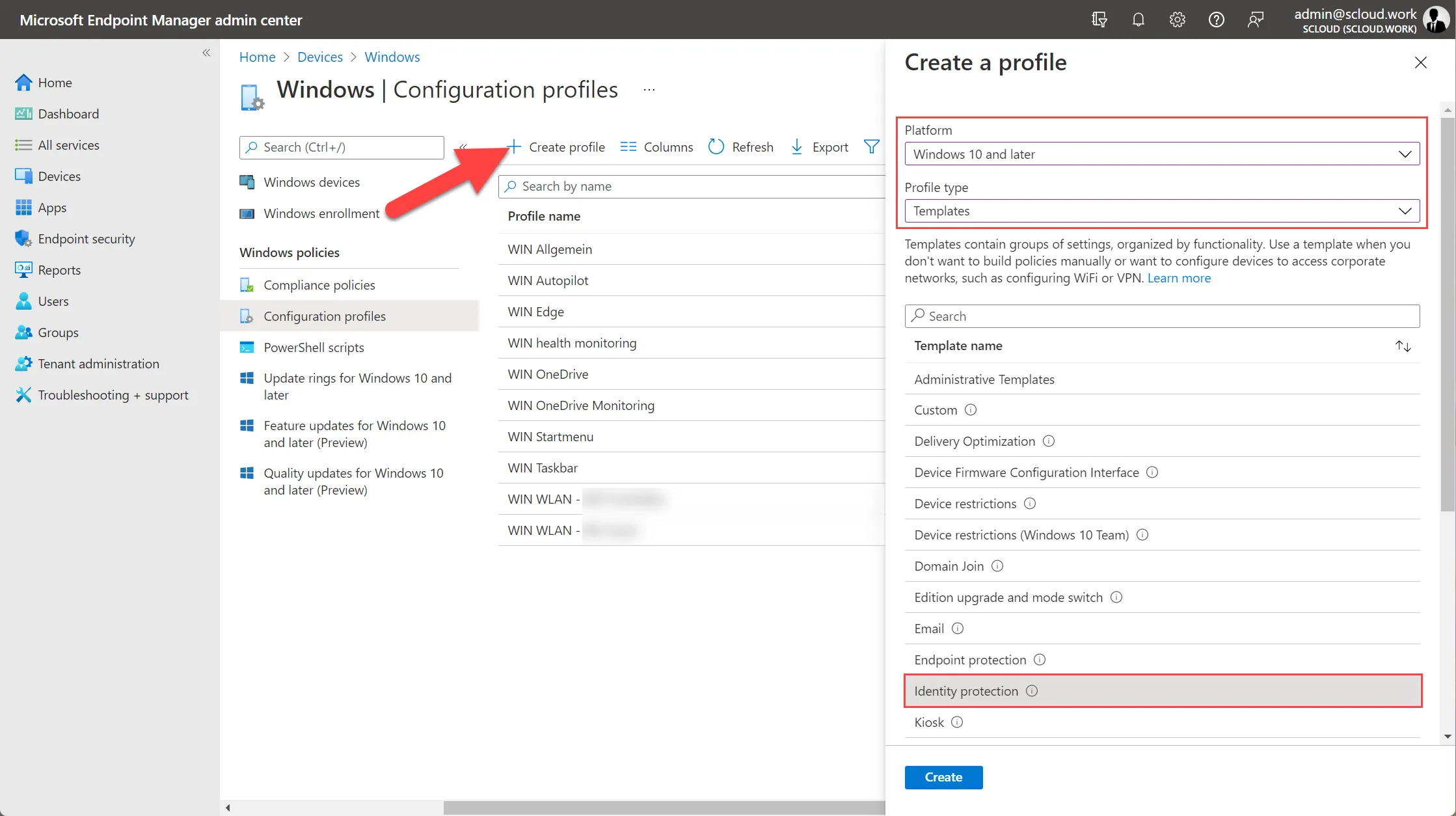 Intune - Identity protection profile