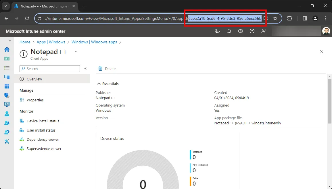 Intune win32 AppID