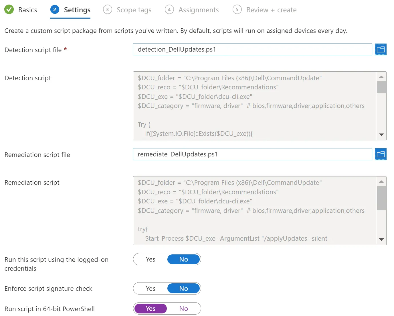 Proactive Remediations Script, Dell Drivers