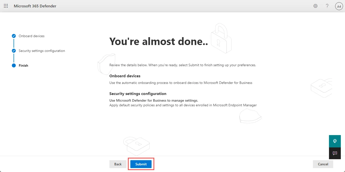 Defender for Business - submit configuration