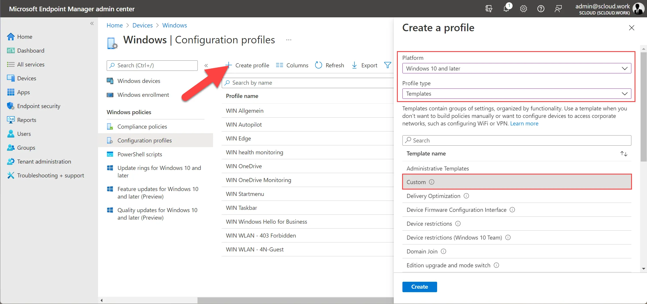 Intune - custom configuration profile