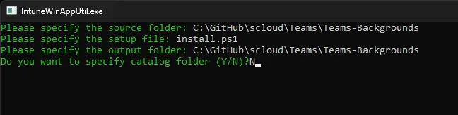Create intunewin for virtual Teams backgrounds