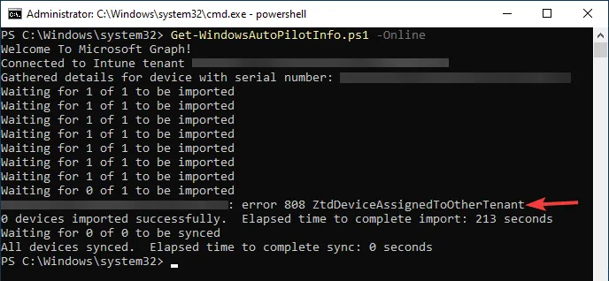 Get-WindowsAutopilotInfo PowerShell