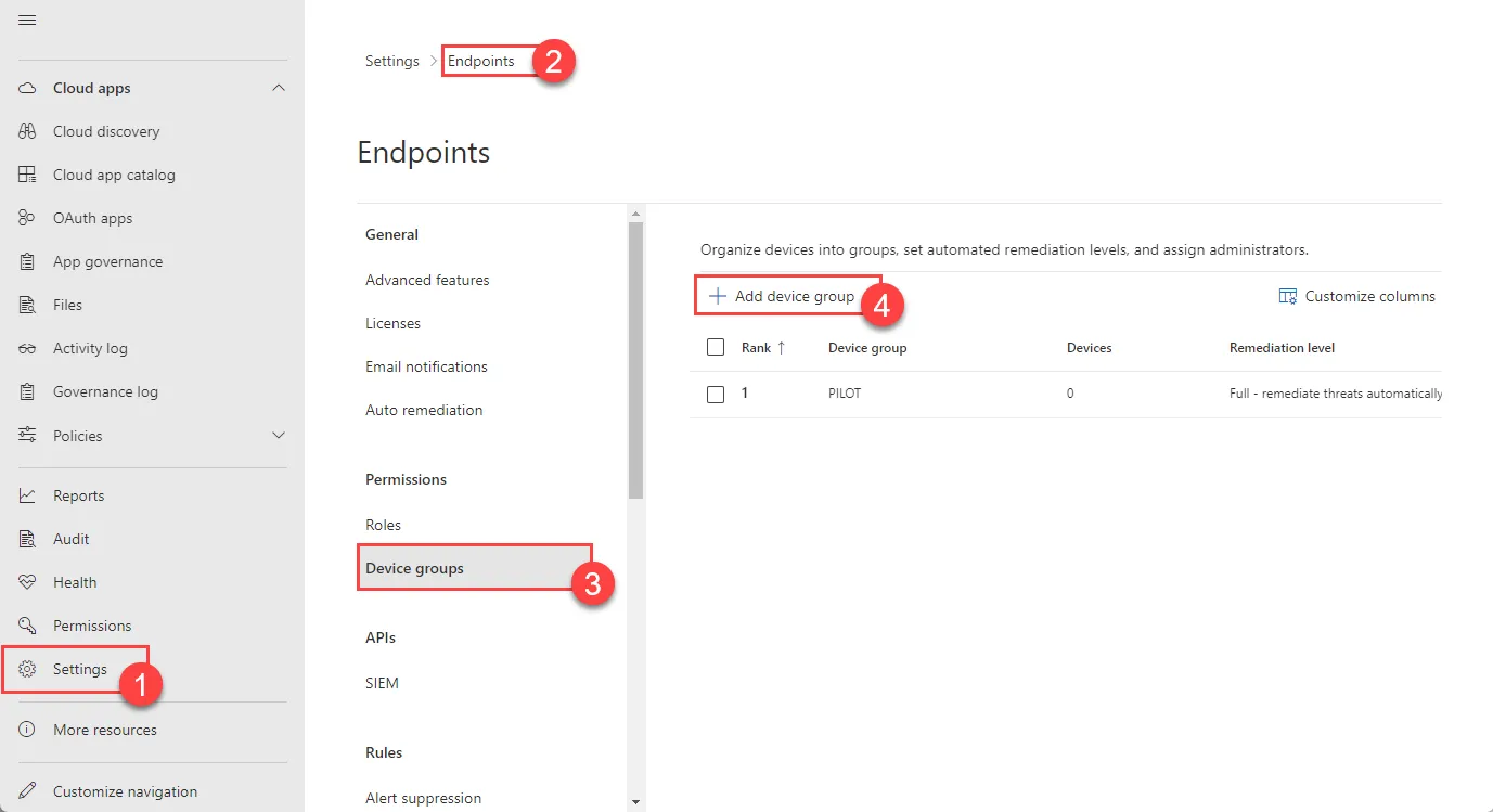 Create MDE Group