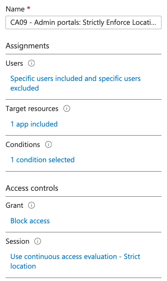 Conditional Access Strictly enforce location policies