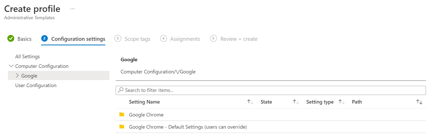 Google Chrome Intune integrated ADMX