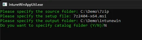 Create a intunewin file