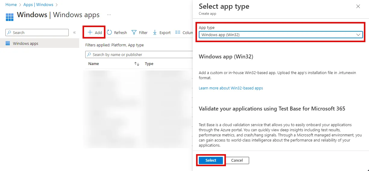 Intune add win32 app