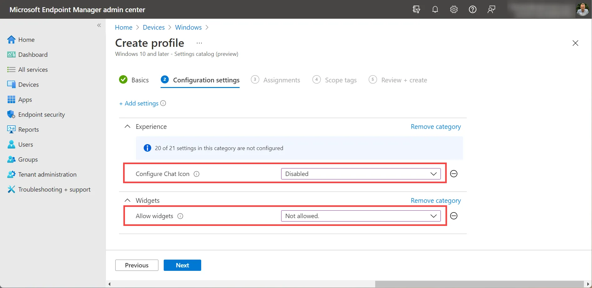 Windows 11 Taskbar Intune / MEM 