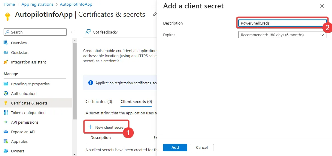 Add Secret