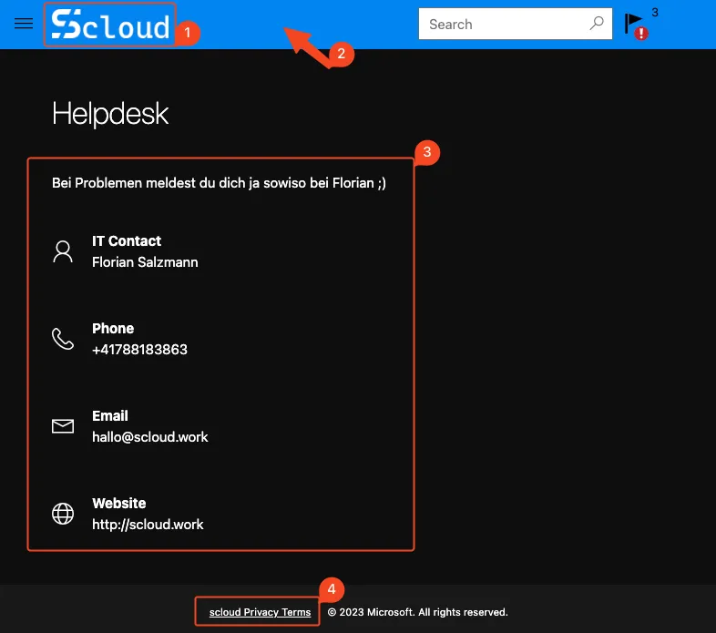 Edit Company Portal Web, Support Information