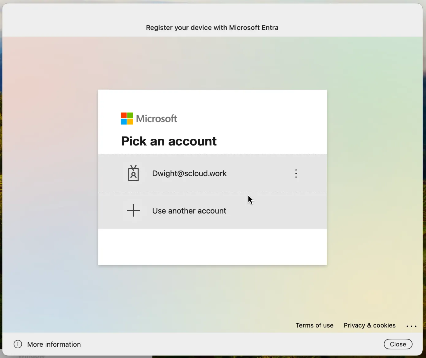 macOS user login for Platform SSO
