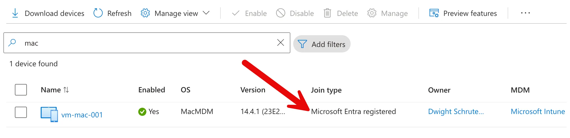macOS device with the classic Enterprise SSO Plug-in and Intune managed