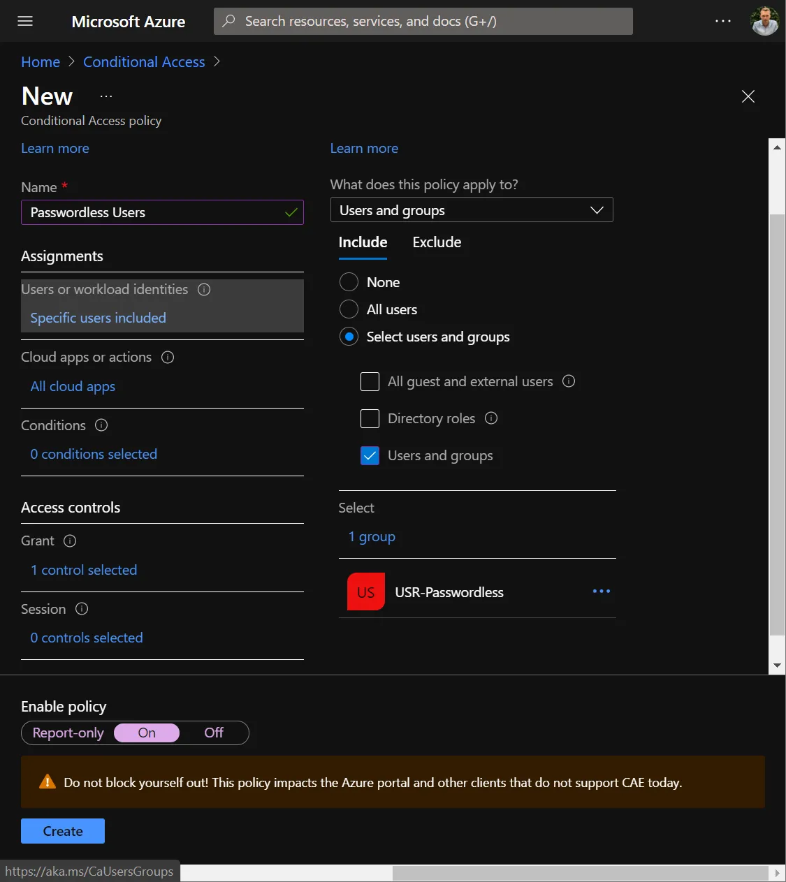  Conditional Access Policy - Group