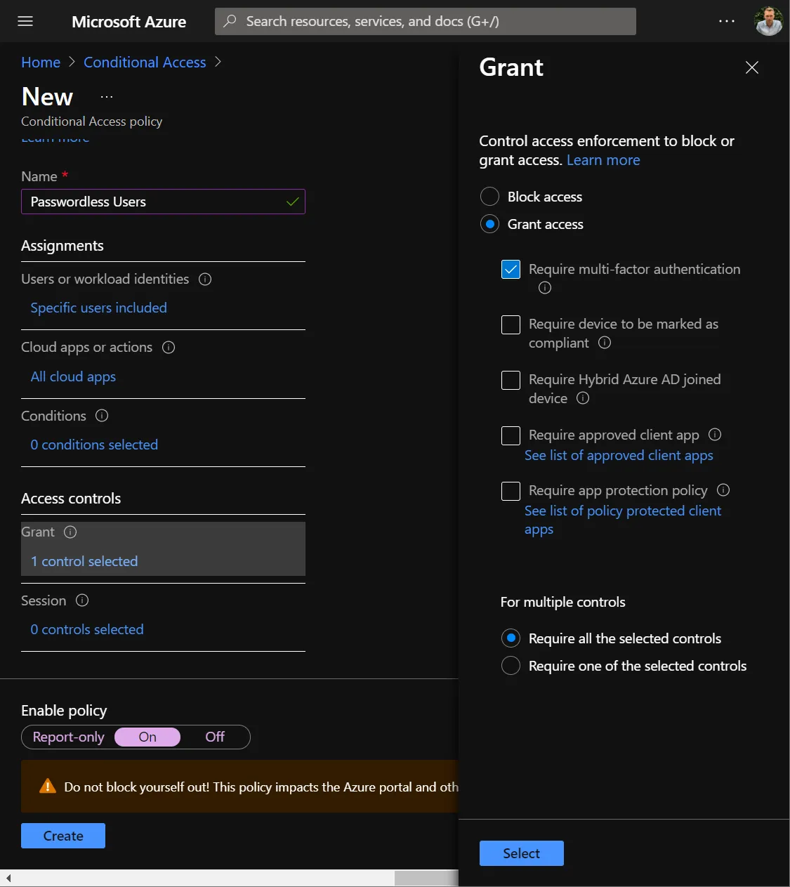  Conditional Access Policy - Multi-factor authentication