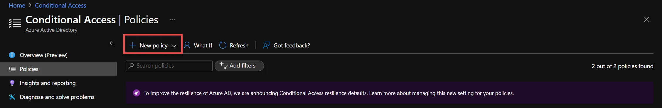 Conditional Access Policy creation