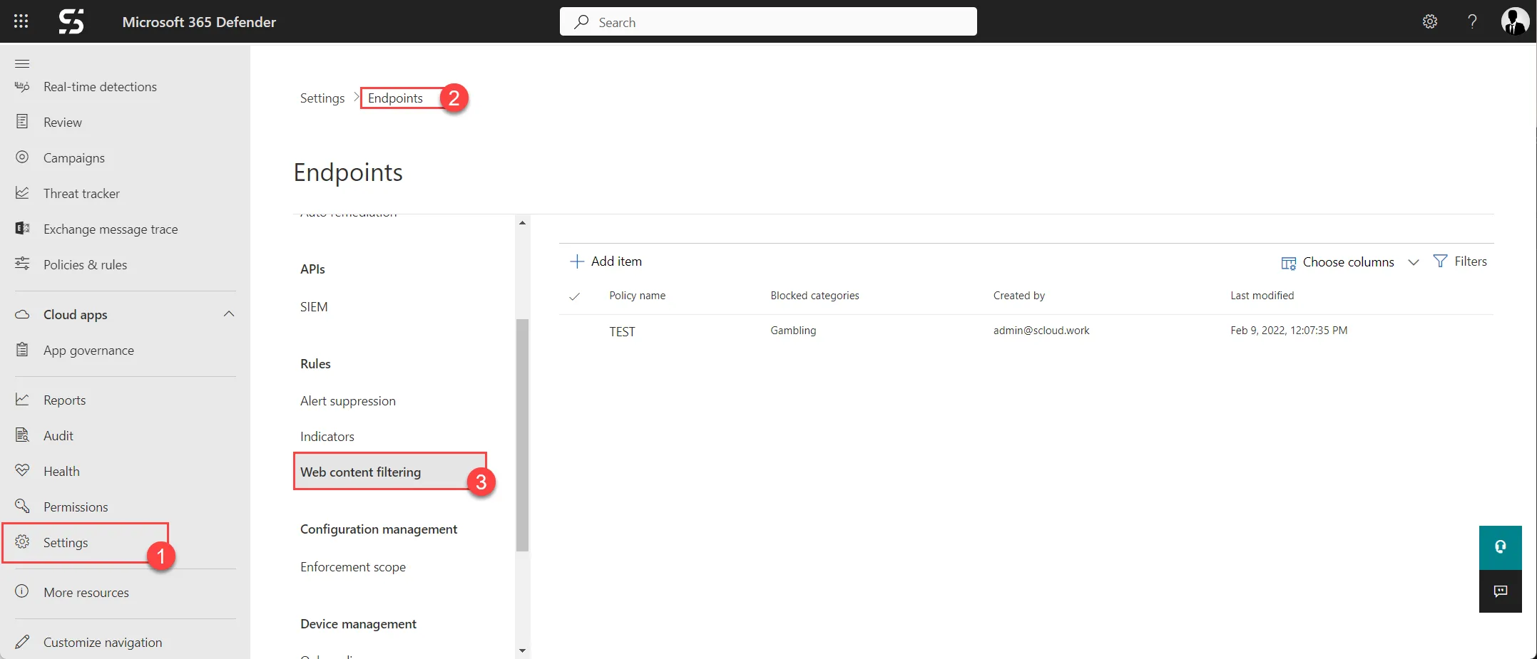 Defender Webfilter