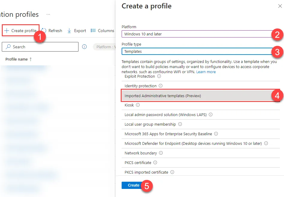 Intune Profil "Imported ADMX"