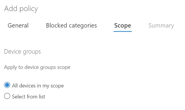 Defender Webfilter assignmentt