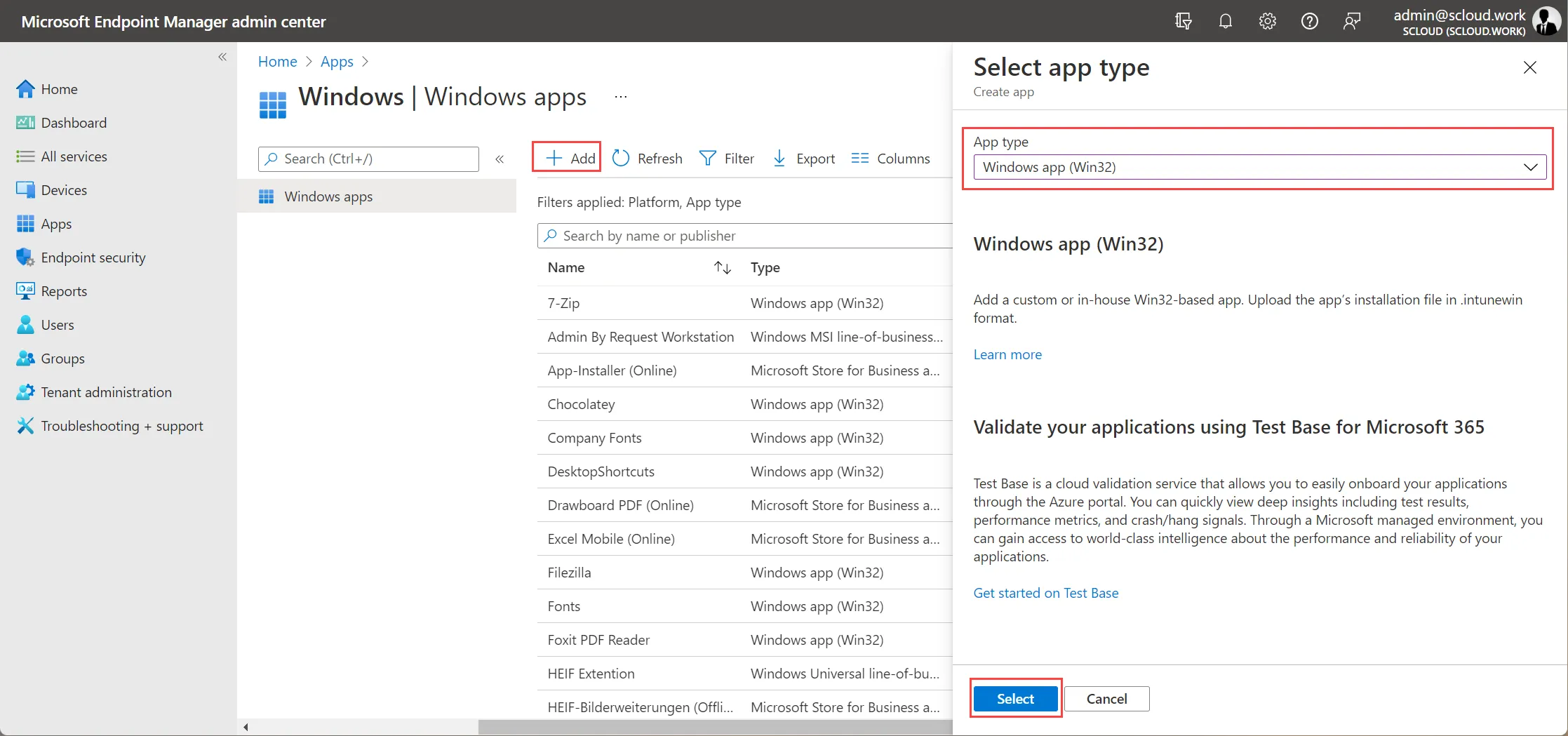 add win32 app