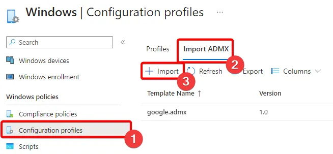 Intune upload custom ADMX